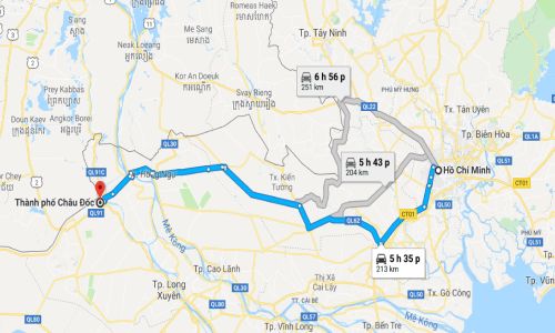 Comment se rendre de Ho Chi Minh Ville (Saigon) à Chau Doc ?
