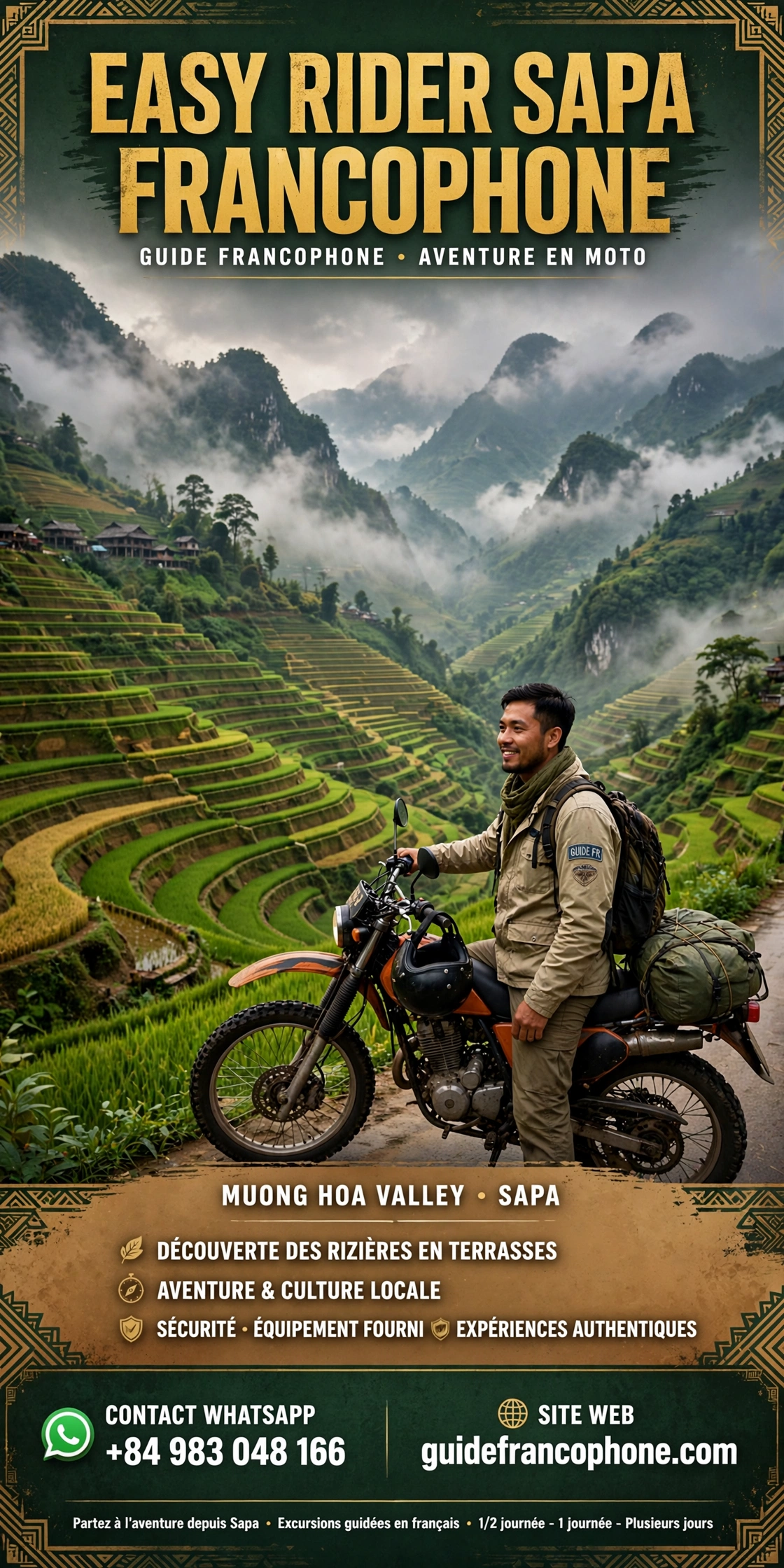 Easy Rider Sapa avec Guide Francophone : Le Guide Complet 2026 (Prix, Itinéraires 1-2-3 Jours)