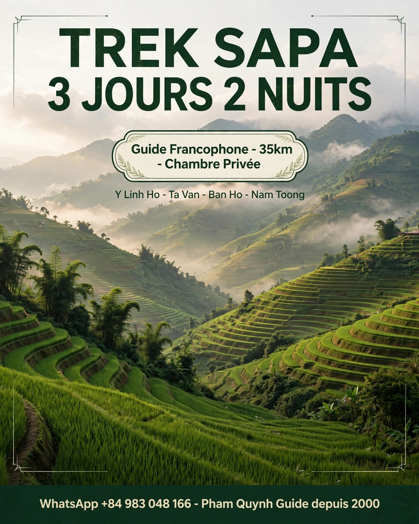 Trek Sapa 3 Jours 2 Nuits avec Guide Francophone: Itinéraire Hors Sentiers Battus **[2026]