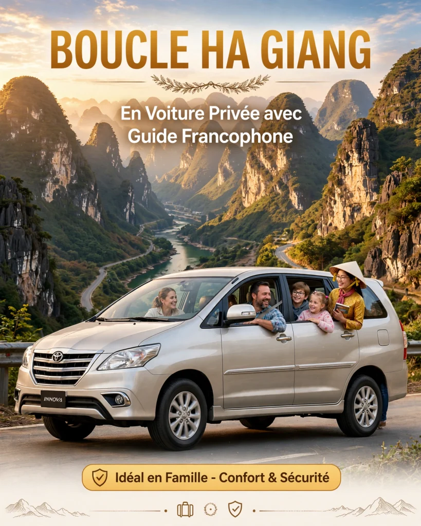  Boucle Ha Giang en Voiture Privée avec Guide Francophone [Famille 2026]