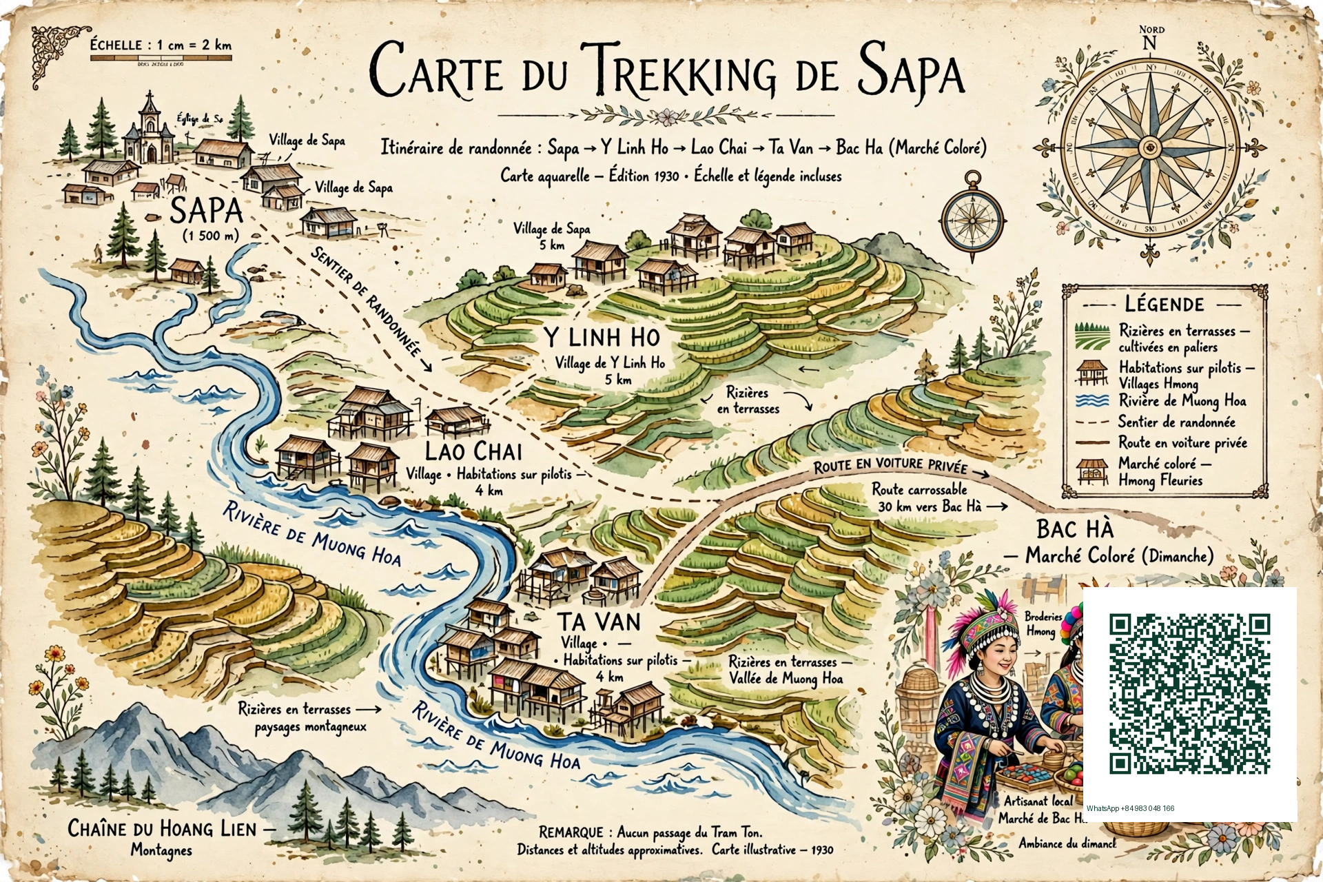 TOUR PRIVÉ 3 JOURS TREK SAPA + MARCHÉ BAC HA – 2 JOURS DE MARCHE + 1 MARCHÉ – NUIT AMICA HOUSE