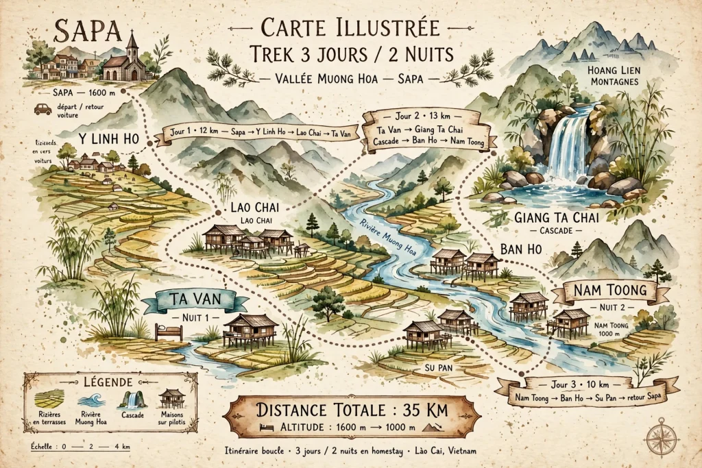 Trek Sapa 3 Jours 2 Nuits avec Guide Francophone: Itinéraire Hors Sentiers Battus **[2026]