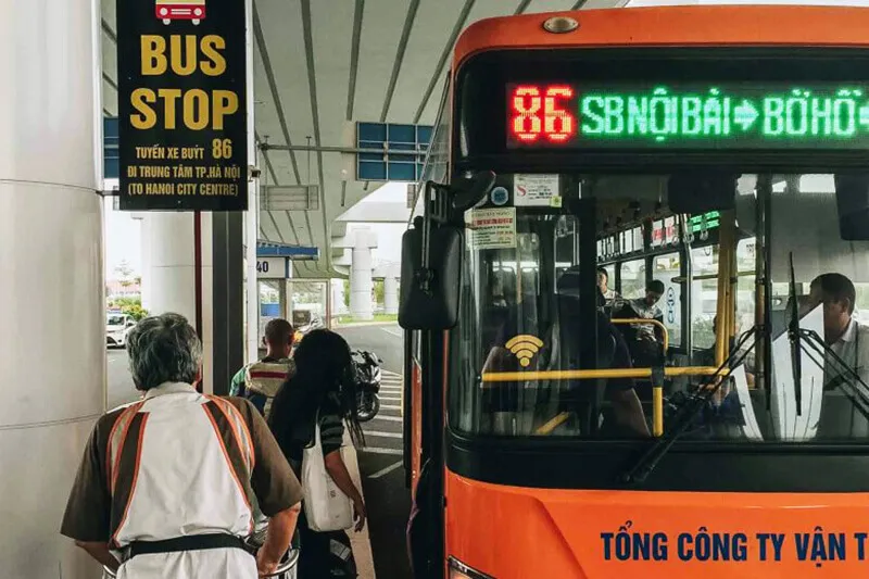 Bus public n° 86 de l'aéroport de Noi Bai vers/depuis le centre-ville de Hanoi un choix idéal pour l'aéroport de Noi Bai vers/depuis le centre ville de Hanoi